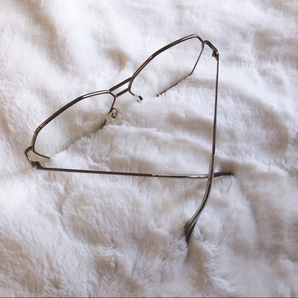 [SB] Peyton Silver Hexagon Clear Sunglasses - Picture 8 of 12